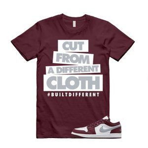 Jordan 1 Bordeaux Maroon Cherrywood Low Red White Cement Grey Wine T Shirt Match